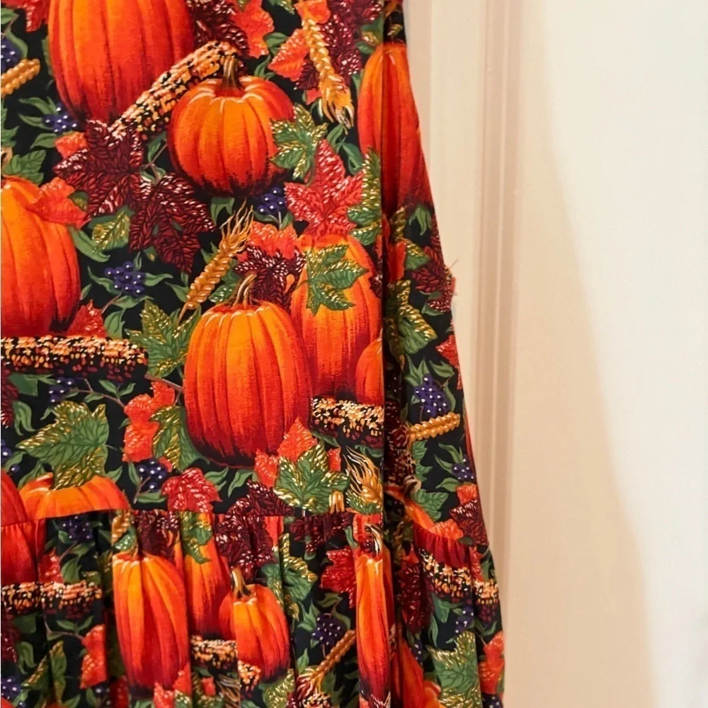 Conversation Piece Gorgeous Pumpkin  Fall Festival Dress w/pockets L